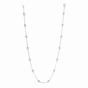 1.00 Carat Diamond by the Yard Necklace G SI 14K White Gold